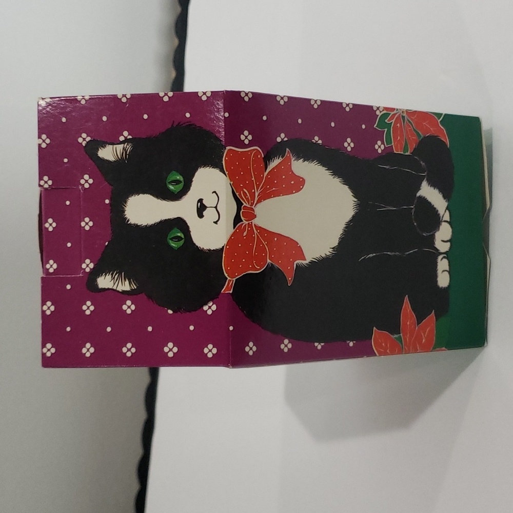 Jeanmarie Creations Vintage 1984 Cat Gift Box Holiday Christmas